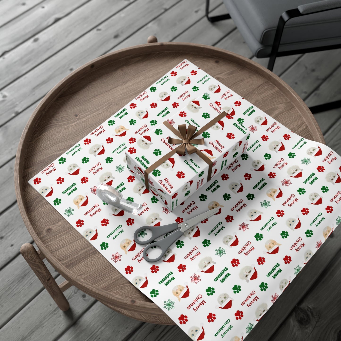 Meowy Christmas Gift Wrap Paper