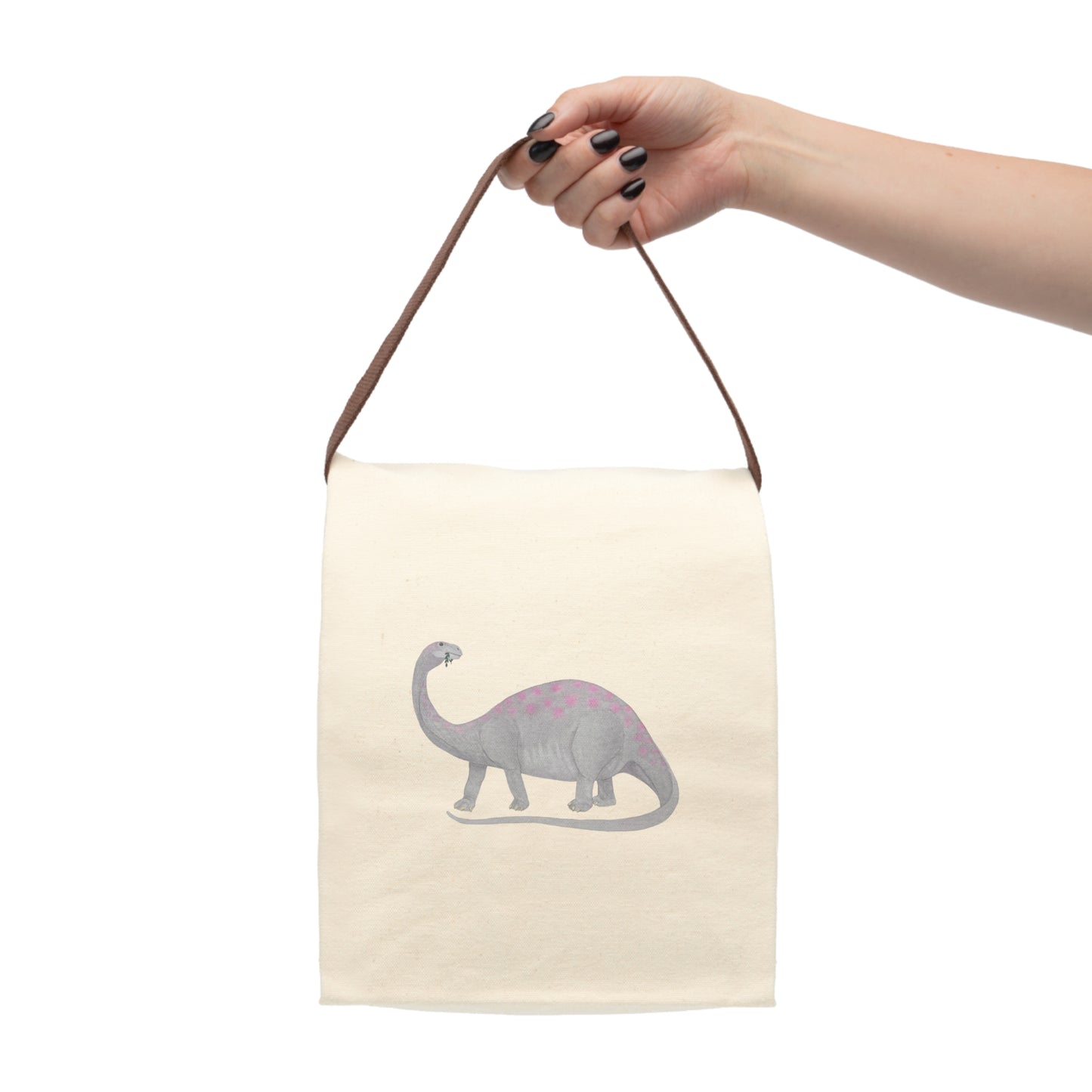 Canvas Lunch Bag With Strap - Brontosaurus