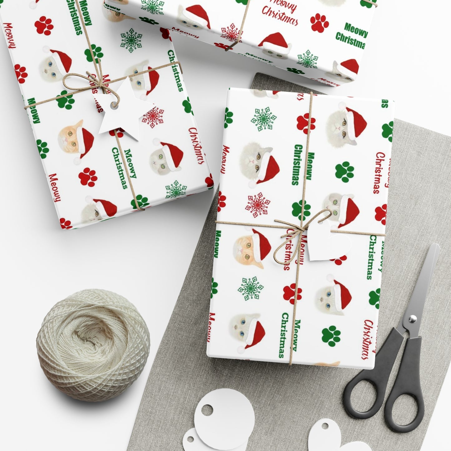 Meowy Christmas Gift Wrap Paper