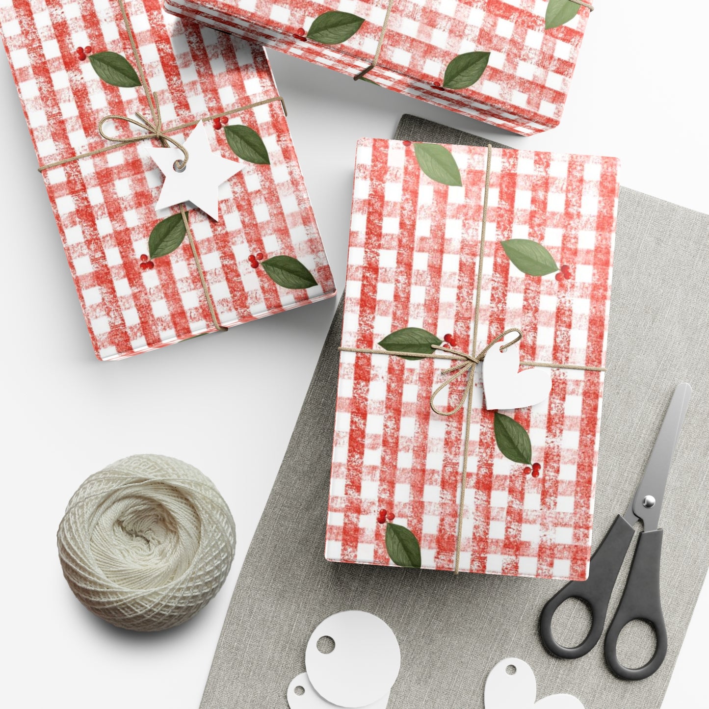 Red & White Gingham Gift Wrap