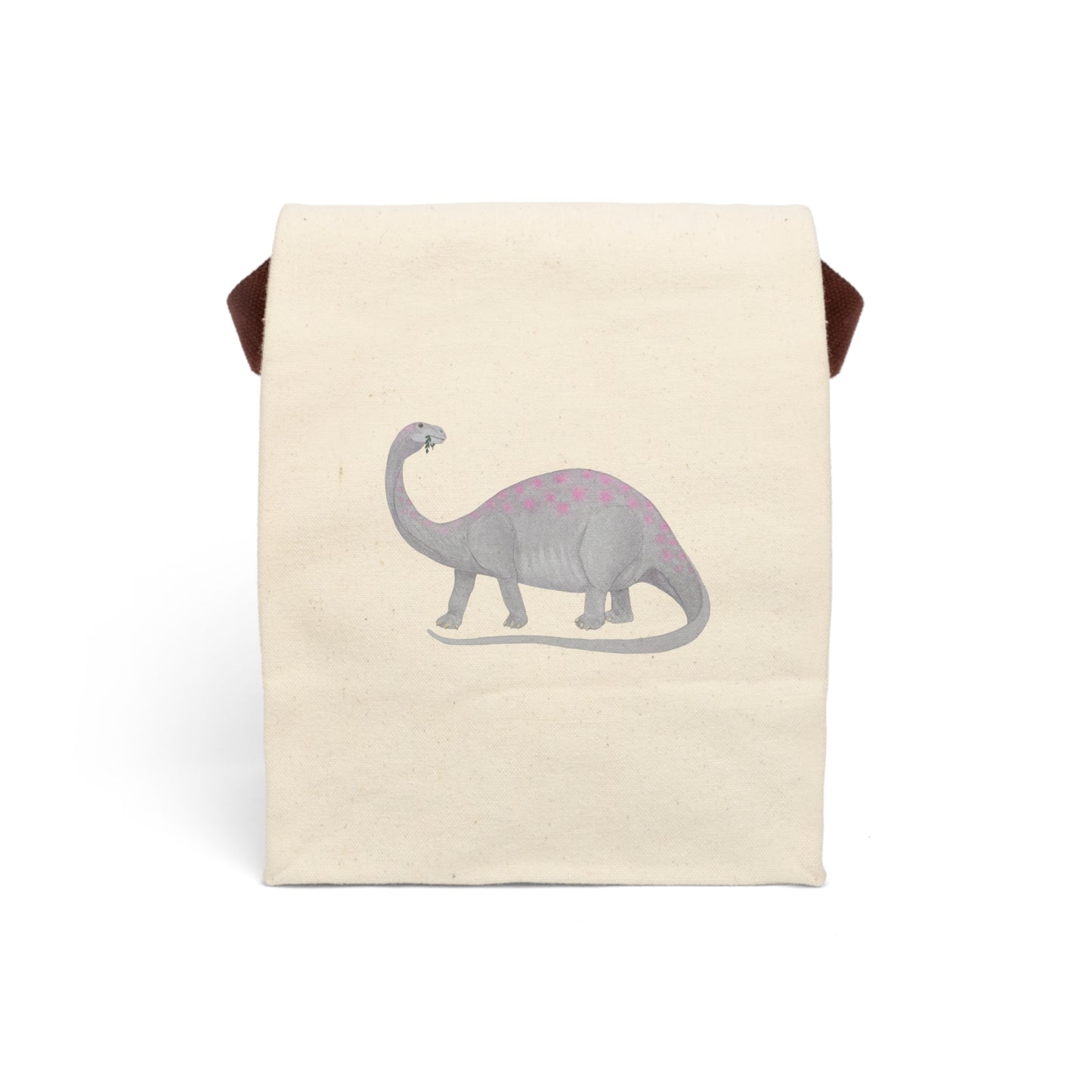 Canvas Lunch Bag With Strap - Brontosaurus