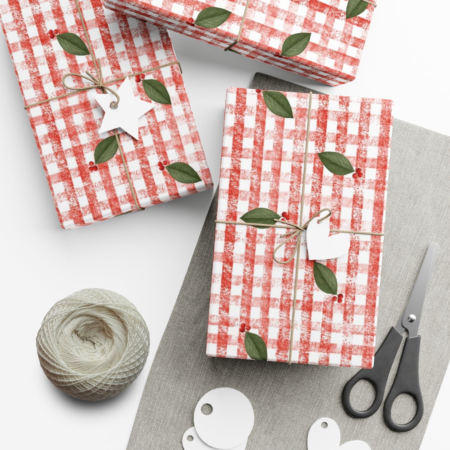 Red & White Gingham Gift Wrap