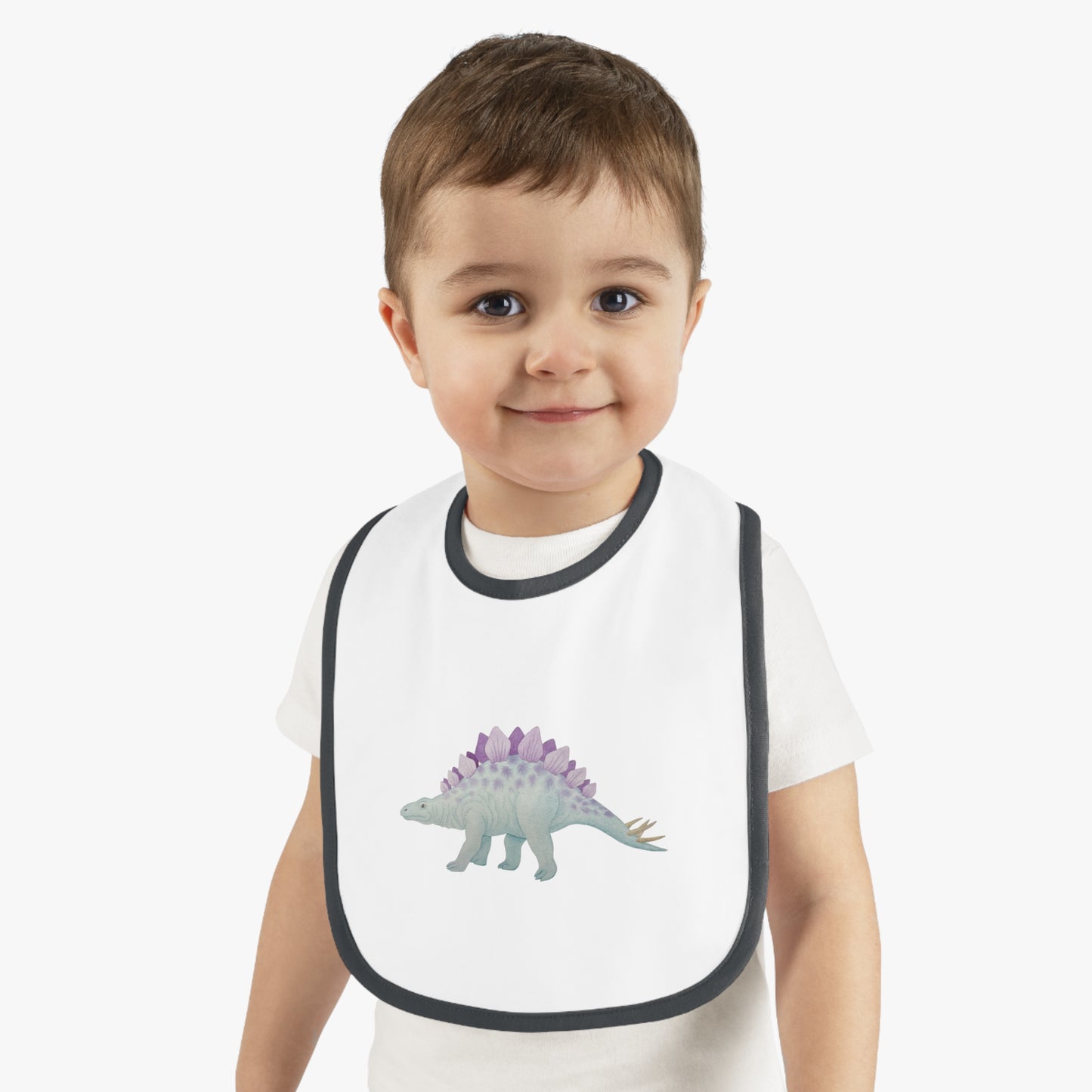 Contrast Trim Jersey Bib - Stegosaurus